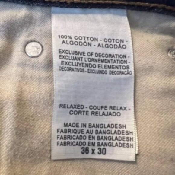 Signature Levis Men Blue Jean Distressed Relaxed Western Skater Streetwear 36X30 - Picture 7 of 7